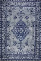 Blauw vloerkleed - 160x230 cm  -  A-symmetrisch patroon - Klassiek
