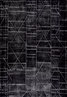 Zwart vloerkleed - 190x290 cm  -  Symmetrisch patroon - Modern