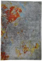 Grijs Rood vloerkleed - 160x230 cm  -  A-symmetrisch patroon - Industrieel