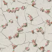 Escapade beton/bloem grijs/roze steen (vliesbehang, multicolor)