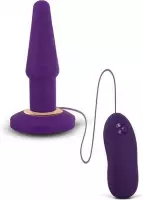 Paarse Vibrerende Buttplug met Afstandsbediening - Large