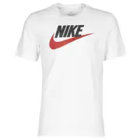 Nike Nsw Tee Icon Futura T-shirt Heren - White/Black/(University Red) - Maat S