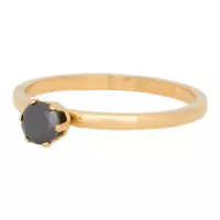 iXXXi Jewelry - Vulring - Crown Black Diamond Stone - Goudkleurig - 2mm - Maat 20