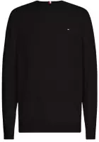 Tommy Hilfiger Pima Cotton Cashmere - O-hals heren trui katoen met kasjmier - zwart (Black) -  Maat: L