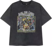 Alix the label Dames Oversized Tiger T-shirt Zwart maat L