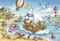 Ravensburger puzzel Vakantie aan het zee - Twee puzzels - 24 stukjes - kinderpuzzel