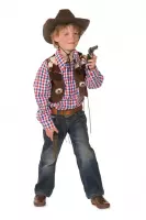 Wilbers & Wilbers - Cowboy & Cowgirl Kostuum - Lone Ranger Cowboy Blouse En Vest Jongen - bruin,multicolor - Maat 104 - Carnavalskleding - Verkleedkleding