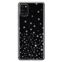 Samsung A31 hoesje siliconen - Falling stars | Samsung Galaxy A31 case | zwart | TPU backcover transparant