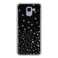 Samsung J6 (2018) hoesje siliconen - Falling stars | Samsung Galaxy J6 (2018) case | zwart | TPU backcover transparant