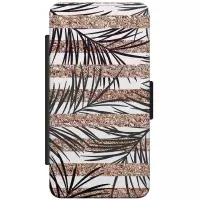 Samsung Galaxy S5 (Plus)/ Neo flipcase - Rose gold leaves