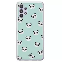 Samsung A32 5G hoesje siliconen - Panda print | Samsung Galaxy A32 5G case | mint | TPU backcover transparant