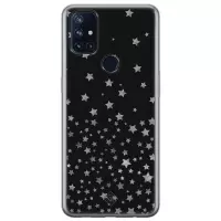 OnePlus Nord N10 5G hoesje siliconen - Falling stars | OnePlus Nord N10 5G case | zwart | TPU backcover transparant