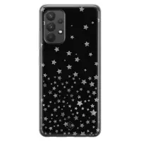 Samsung A32 4G hoesje siliconen - Falling stars | Samsung Galaxy A32 4G case | zwart | TPU backcover transparant