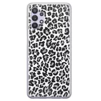 Samsung A32 5G hoesje siliconen - Luipaard grijs | Samsung Galaxy A32 5G case | grijs | TPU backcover transparant