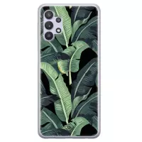 Samsung A32 5G hoesje siliconen - Palmbladeren Bali | Samsung Galaxy A32 5G case | groen | TPU backcover transparant