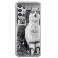 Samsung A32 5G hoesje siliconen - Lama cool hipster | Samsung Galaxy A32 5G case | grijs | TPU backcover transparant
