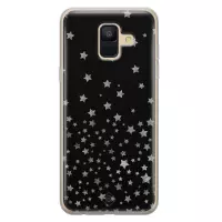 Samsung A6 2018 hoesje siliconen - Falling stars | Samsung Galaxy A6 2018 case | zwart | TPU backcover transparant