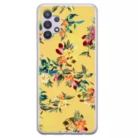 Samsung A32 5G hoesje siliconen - Floral days | Samsung Galaxy A32 5G case | geel | TPU backcover transparant