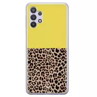 Samsung A32 5G hoesje siliconen - Luipaard geel | Samsung Galaxy A32 5G case | geel | TPU backcover transparant
