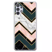 Samsung A32 5G hoesje siliconen - Marmer triangles | Samsung Galaxy A32 5G case | multi | TPU backcover transparant