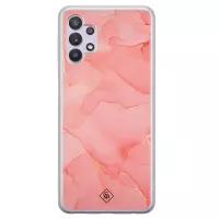 Samsung A32 5G hoesje siliconen - Marmer roze | Samsung Galaxy A32 5G case | Roze | TPU backcover transparant