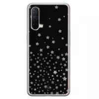 OnePlus Nord CE 5G hoesje siliconen - Falling stars | OnePlus Nord CE case | zwart | TPU backcover transparant