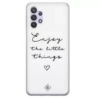 Samsung A32 5G hoesje siliconen - Enjoy life | Samsung Galaxy A32 5G case | zwart | TPU backcover transparant