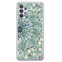 Samsung A32 5G hoesje siliconen - Mandala blauw | Samsung Galaxy A32 5G case | blauw | TPU backcover transparant