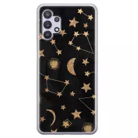 Samsung A32 5G hoesje siliconen - Counting the stars | Samsung Galaxy A32 5G case | zwart | TPU backcover transparant