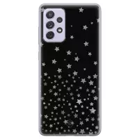 Samsung A72 hoesje siliconen - Falling stars | Samsung Galaxy A72 case | zwart | TPU backcover transparant