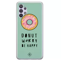 Samsung A32 5G hoesje siliconen - Donut worry | Samsung Galaxy A32 5G case | Roze | TPU backcover transparant