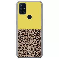 OnePlus Nord N10 5G hoesje siliconen - Luipaard geel | OnePlus Nord N10 5G case | geel | TPU backcover transparant