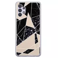 Samsung A32 5G hoesje siliconen - Abstract painted | Samsung Galaxy A32 5G case | zwart | TPU backcover transparant