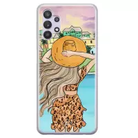 Samsung A32 5G hoesje siliconen - Sunset girl | Samsung Galaxy A32 5G case | multi | TPU backcover transparant