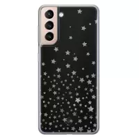Samsung S21 Plus hoesje siliconen - Falling stars | Samsung Galaxy S21 Plus case | zwart | TPU backcover transparant