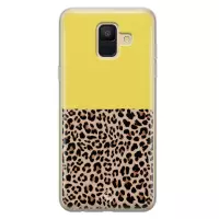 Samsung A6 2018 hoesje siliconen - Luipaard geel | Samsung Galaxy A6 2018 case | geel | TPU backcover transparant