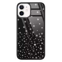 iPhone 12 mini hoesje glass - Falling stars | Apple iPhone 12 Mini case | Hardcase backcover zwart