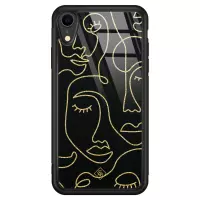 iPhone XR hoesje glass - Abstract faces | Apple iPhone XR  case | Hardcase backcover zwart