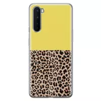 OnePlus Nord hoesje siliconen - Luipaard geel | OnePlus Nord case | geel | TPU backcover transparant