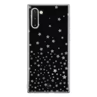 Samsung Note 10 hoesje siliconen - Falling stars | Samsung Galaxy Note 10 case | zwart | TPU backcover transparant