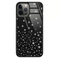 iPhone 12 Pro Max hoesje glass - Falling stars | Apple iPhone 12 Pro Max  case | Hardcase backcover zwart