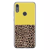 Huawei Y6 (2019) hoesje siliconen - Luipaard geel | Huawei Y6 (2019) case | geel | TPU backcover transparant