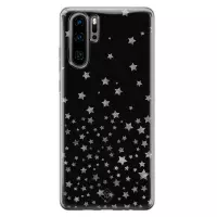 Huawei P30 Pro hoesje siliconen - Falling stars | Huawei P30 Pro case | zwart | TPU backcover transparant