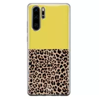 Huawei P30 Pro hoesje siliconen - Luipaard geel | Huawei P30 Pro case | geel | TPU backcover transparant