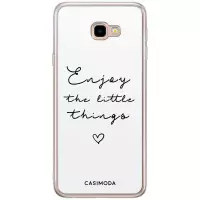 Samsung J4 Plus hoesje siliconen - Enjoy life | Samsung Galaxy J4 Plus case | zwart | TPU backcover transparant