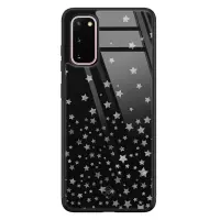 Samsung S20 hoesje glass - Falling stars | Samsung Galaxy S20 case | Hardcase backcover zwart