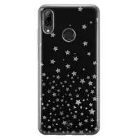 Huawei P Smart 2019 hoesje siliconen - Falling stars | Huawei P Smart (2019) case | zwart | TPU backcover transparant