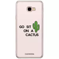 Samsung J4 Plus hoesje siliconen - Go sit on a cactus | Samsung Galaxy J4 Plus case | Roze | TPU backcover transparant