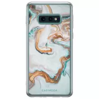 Samsung Galaxy S10e siliconen hoesje - Marmer blauw goud