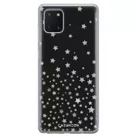 Samsung Note 10 Lite hoesje siliconen - Falling stars | Samsung Galaxy Note 10 Lite case | zwart | TPU backcover transparant